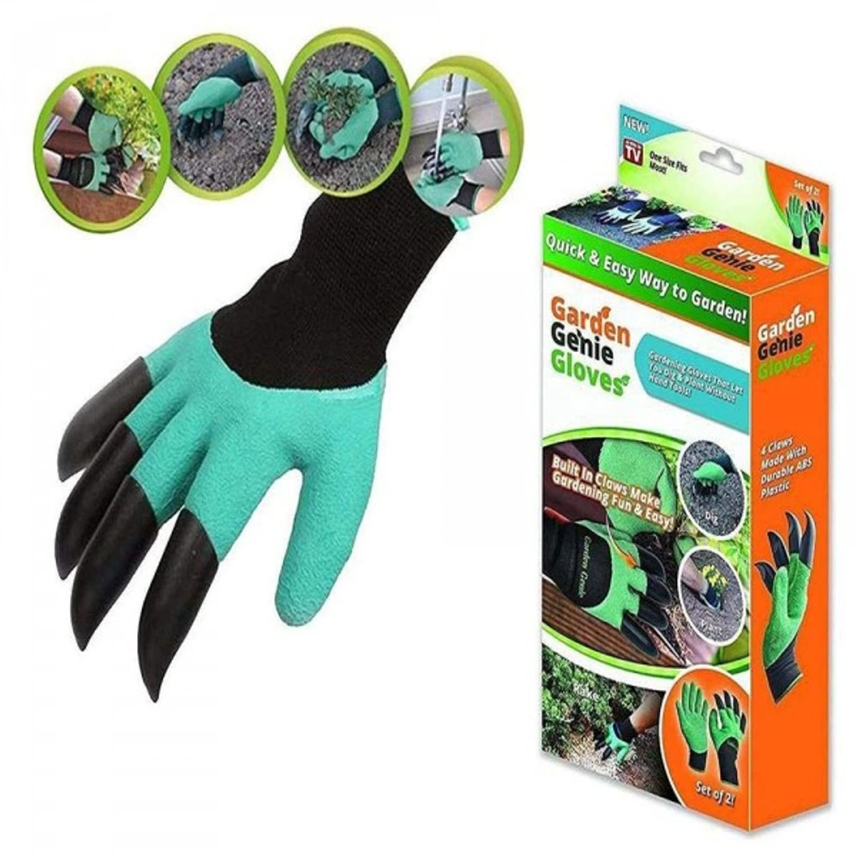 Garden Gloves with ABS Plastic & Rubber Polyester