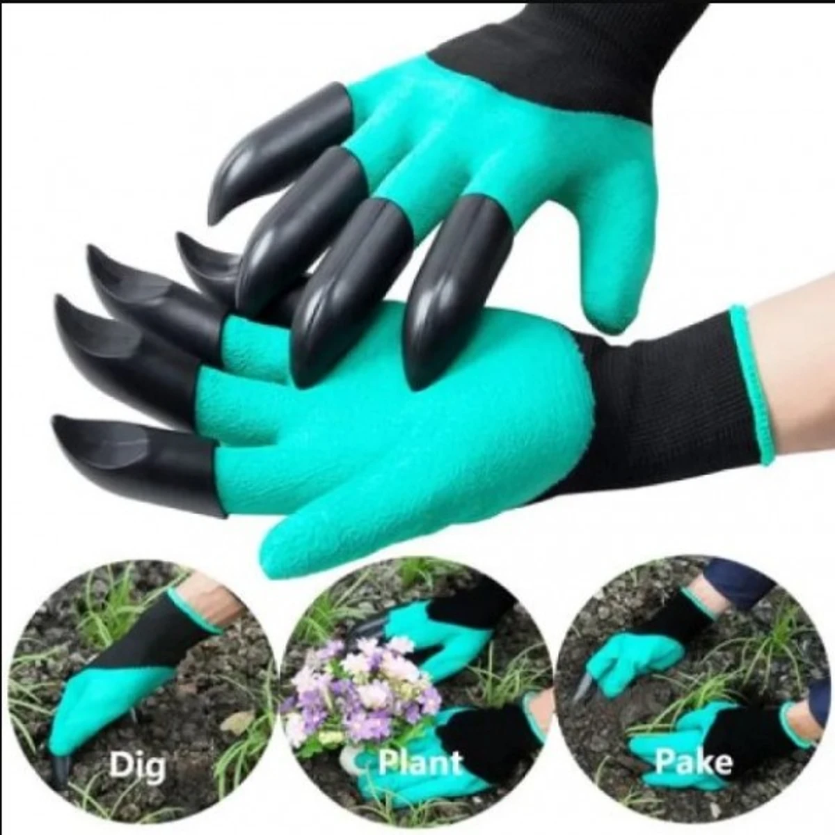 Garden Gloves with ABS Plastic & Rubber Polyester