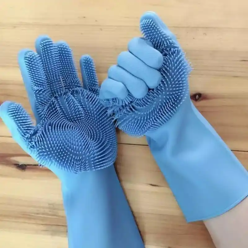 Silicone Dish Washing Kitchen Hand Gloves - 1 Pier