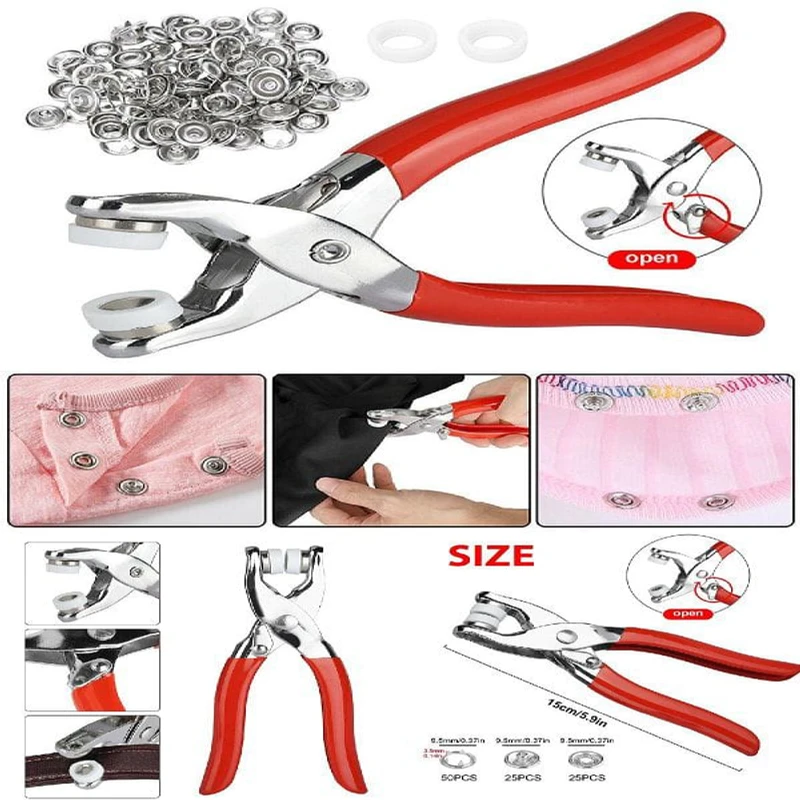 (২০০ পিস বোতাম সহ)Hand Pressure Pliers For Prong Snap Button