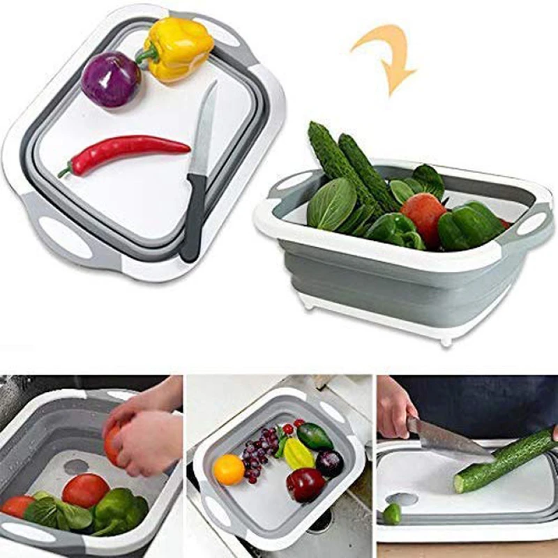 Multifunction Foldable Chopping Board Washing Basket - Image 3