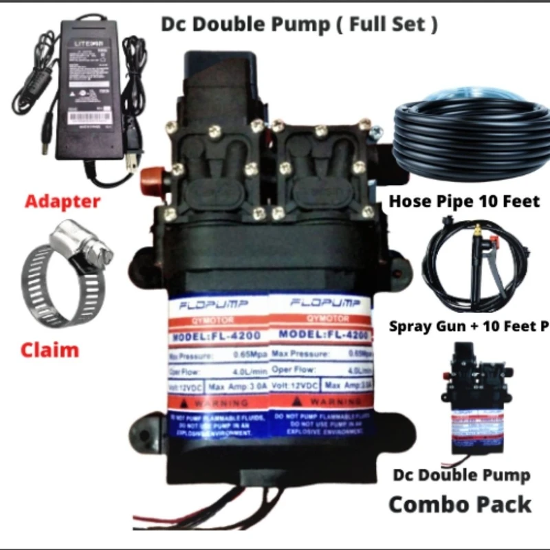 Dubble Pump Bike & Car Washing Water Pump Motor full set AC & DC