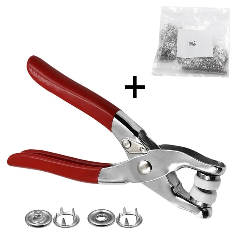 (১০০ পিস বোতাম সহ) Hand Pressure Pliers For Prong Snap Button - Image 4